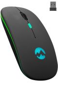 Everest Ledli Şarjlı Kablosuz Mouse Siyah Smw-710