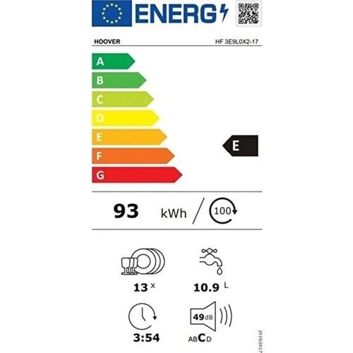 Hoover Hf 3E9L0X2-17 5 Programlı Wi-Fi + Bluetooth Bağlantılı Bulaşık Makinesi