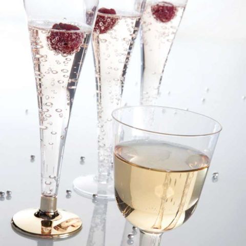 زجاج شامبانيا يمكن التخلص منه من روبيكاب ، 120 مل فضي