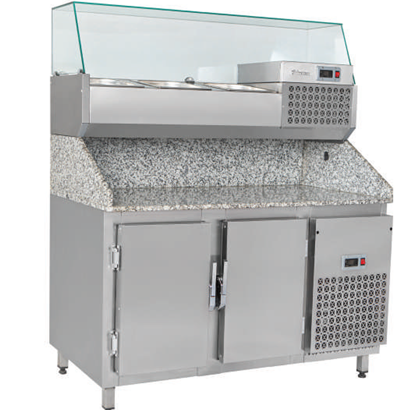 Himaksan Granitli Pizza Ve Salata Hazırlık Buzdolabı, 3 Kapılı HMK PHDG-3K