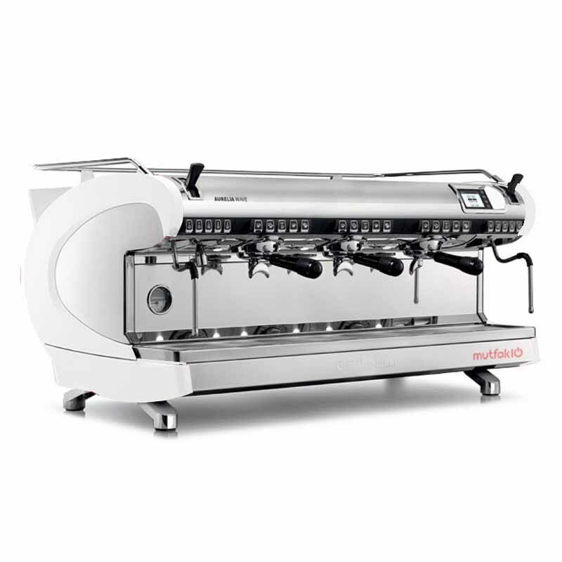 Nuova Simonelli Aurelia Wave Tam Otomatik Espresso Kahve Makinesi, 3 Gruplu, Beyaz, Yüksek Kaşık