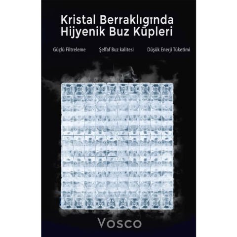 Vosco 120 Kilogram/Gün Kapasiteli Aura Seri Tezgah Altı Buz Makinesi VCSB-120C