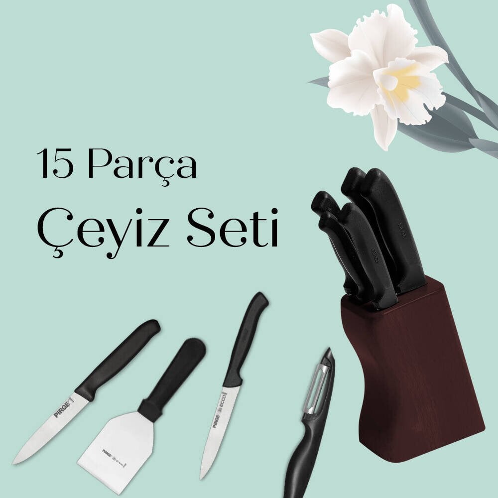 Pirge Çeyizlik Bıçak Seti – 15 Parça - 35072