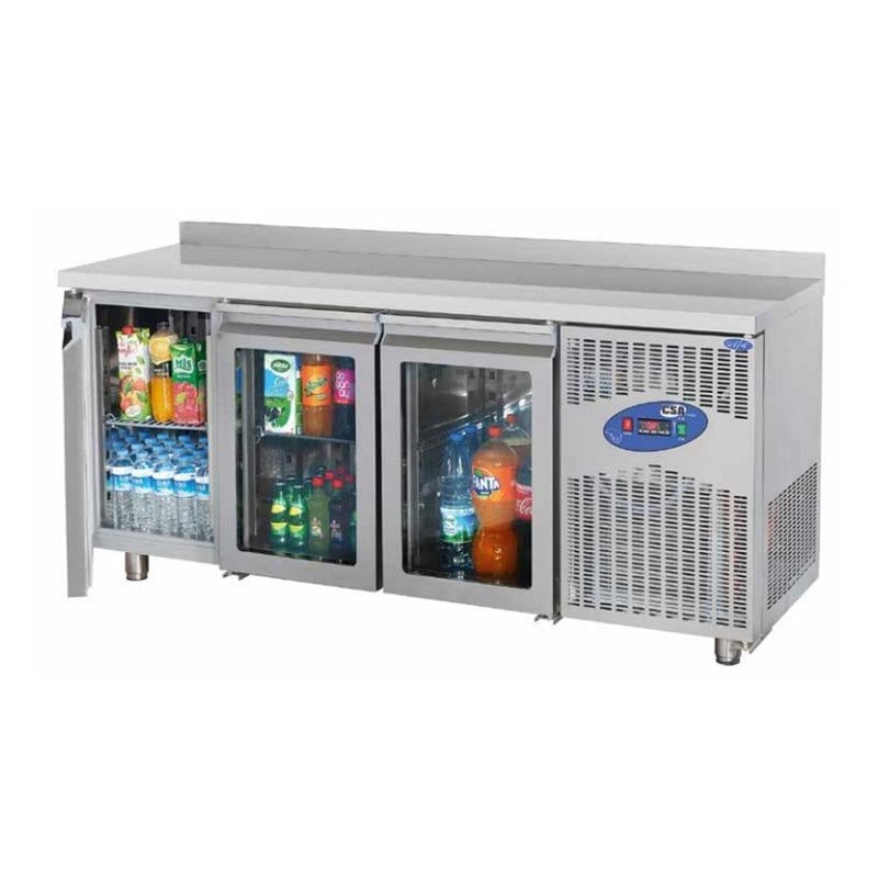 CSA 3 Cam Kapılı Tezgah Tipi Buzdolabı, 474 L, 304 kalite 200x60 Cm