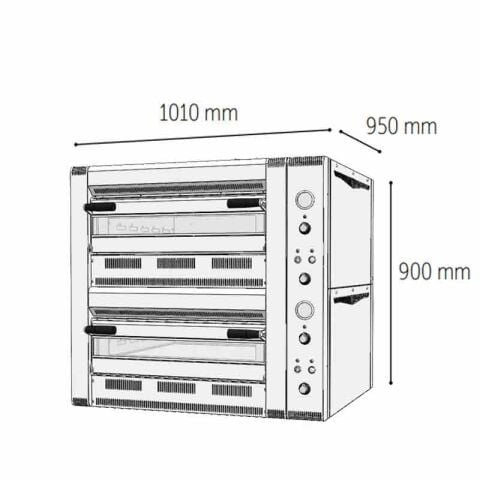 Venarro DYP-4+4G Pizza Fırını Gazlı, Ø 300 mm x 4+4