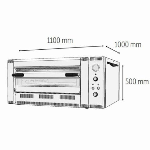 Venarro DYP-4GS Pizza Fırını Gazlı, Ø 340 mm x 4