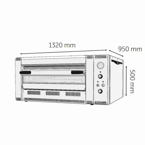 Venarro DYP-6GS Pizza Fırını Gazlı, Ø 340 mm x 6