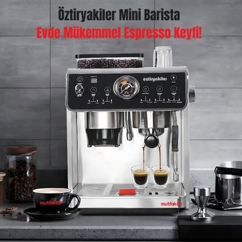 Öztiryakiler Mini Barista Ev tipi Öğütücülü Espresso Kahve Makinesi Pid Çift Kazan