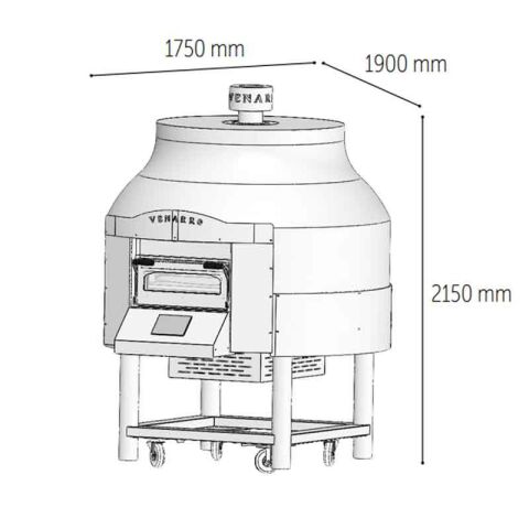 Venarro DYK-07 Döner Tabanlı Gazlı Pizza Fırını, Kırmızı, Ø 300 mm 6 Pizza