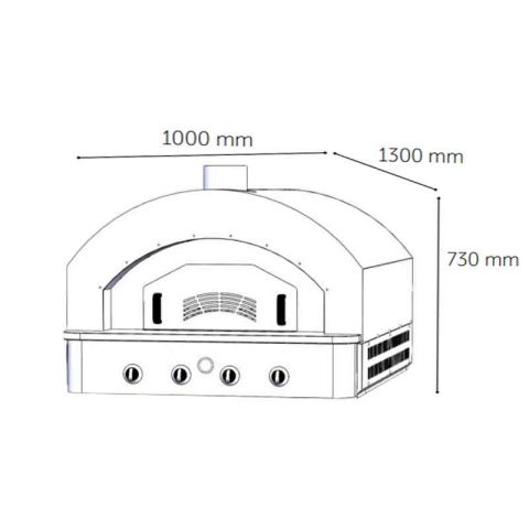 Venarro DYF-7510 Pizza Ve Pide Fırını, 75x10 Cm, Gazlı