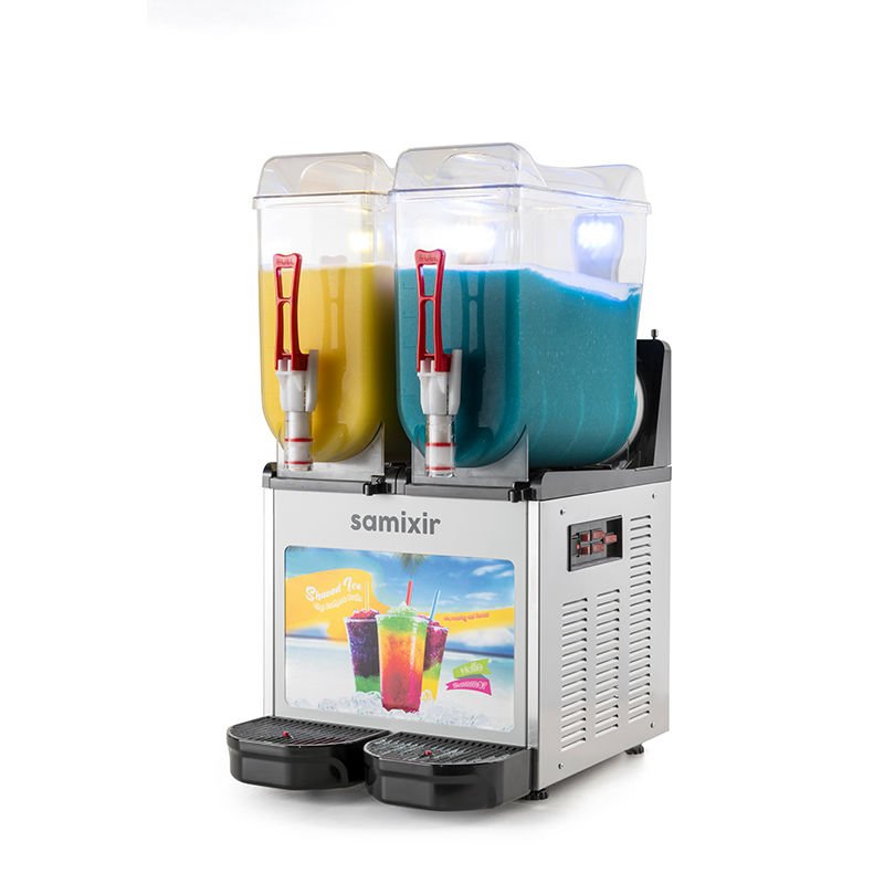 Samixir SLUSH24 Allure Twin Ice Slush Granita Kar Buz Makinesi, 12+12 L, Inox