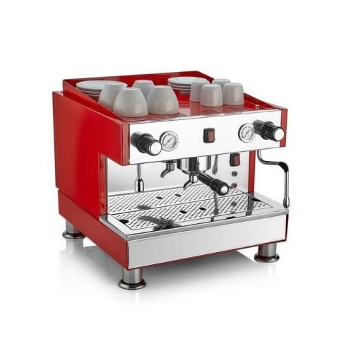 Brawi K-One M 1 GR Yarı Otomatik Espresso Kahve Makinesi, Kırmızı, 1 Grup