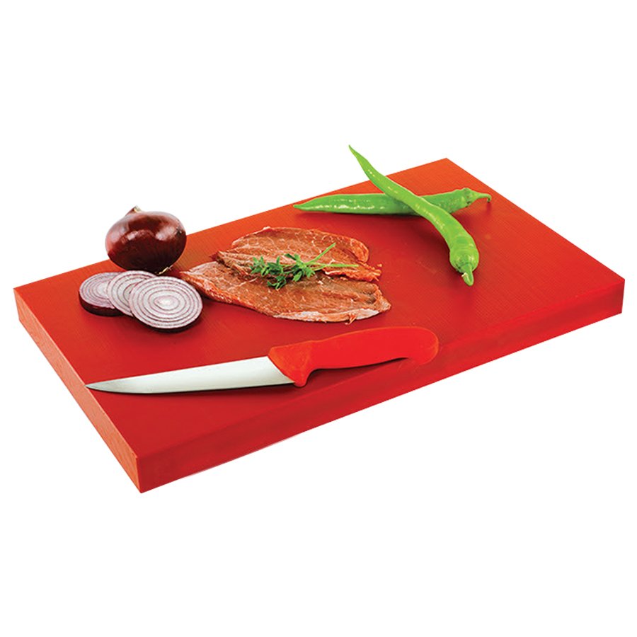 Yelkar Plastic Polyethylene Chopping Board (Red)