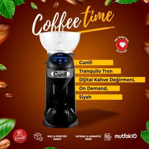 Cunill Tranquilo Tron Dijital Kahve Değirmeni, On Demand, Siyah