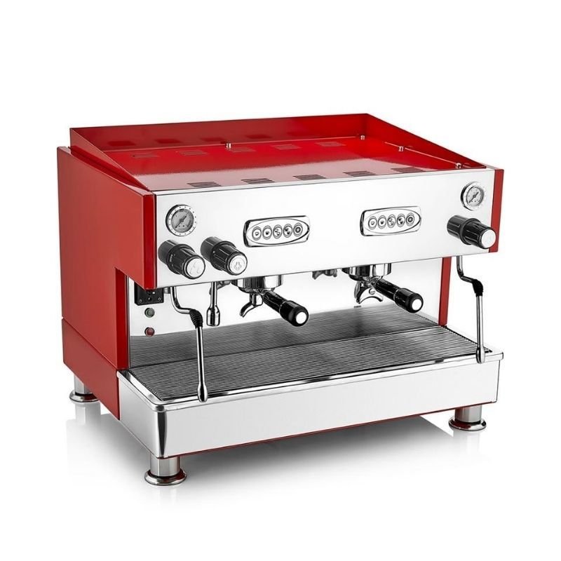 Brawi EFELİ EL Tam Otomatik Espresso Kahve Makinesi, Kırmızı, 2 Gruplu