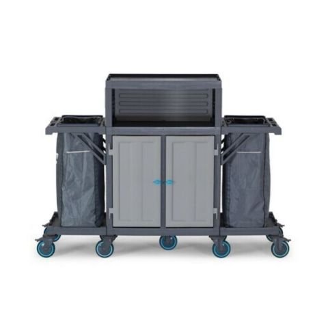 Fantom Procart 441 Floor Trolley with Cabinet, 2 Garbage Compartments