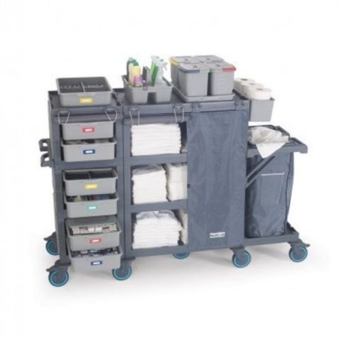 Fantom Procart 437 Canvas Floor Trolley with Drawer, Garbage Compartment