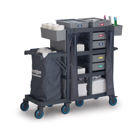 Fantom Procart 434 Canvas Floor Trolley with Drawer, Garbage Compartment