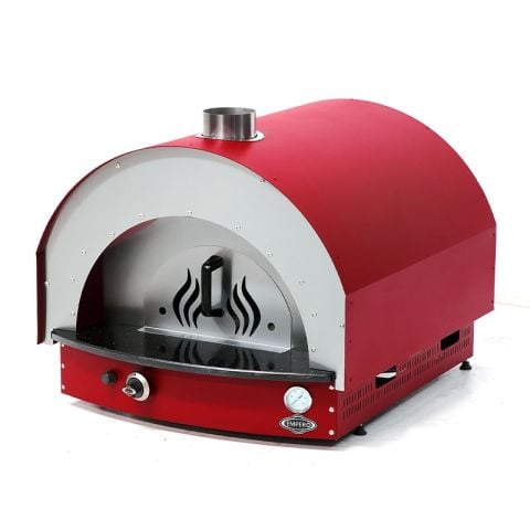 Empero PLF.PLS.D5-R Taş Tabanlı Pizza Ve Pide Fırını Gazlı Kırmızı 25 Cm x 4 Pizza Kapasiteli