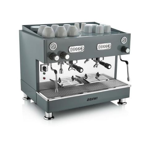 Brawi Tall Cup EL Tam Otomatik Espresso Kahve Makinesi, Gri, 2 Gruplu
