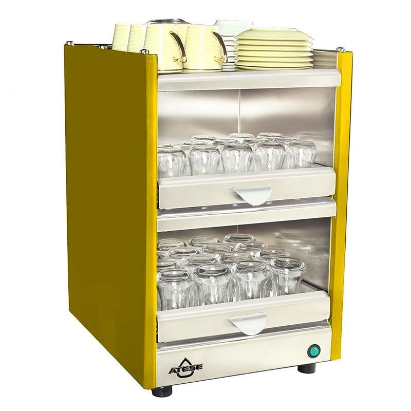 Ateşe Trioa Çay Bardağı Isıtma Makinesi, 33x35x50 cm, Sarı