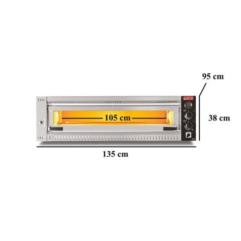 SGS PO  PROFI 10570 Ø 34 Cm 6 Tava Kapasiteli Pizza Fırını Alttan Açılmalı Kapak