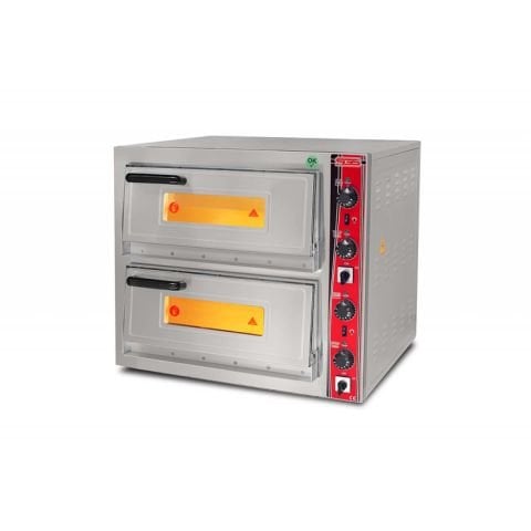 SGS PO / 4040 DE Çift Katlı Pizza Fırını Elektrikli 1+1 Pizza Ø 40 Cm