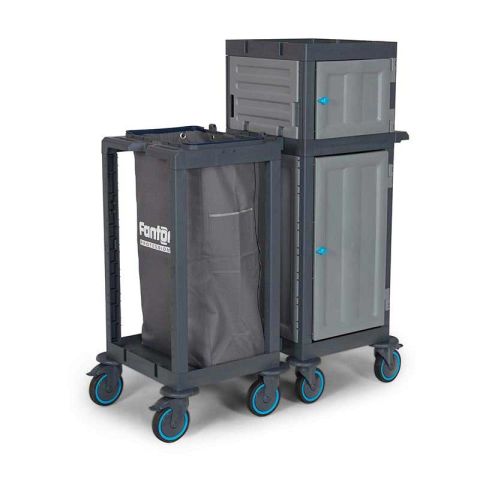 Fantom Procart 413SP Floor Trolley with Drawer and Cupboard with Garbage Compartment
