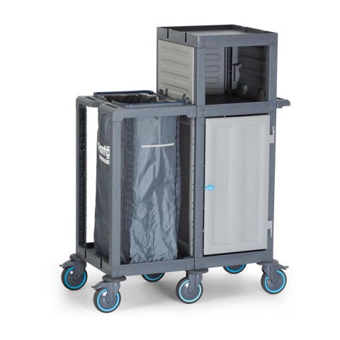 Fantom Procart 410 Floor Trolley with Cabinet, Garbage Compartment