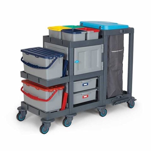 Fantom Procart 3365 Cleaning Trolley with Drawer, Cleaning and Garbage Compartment
