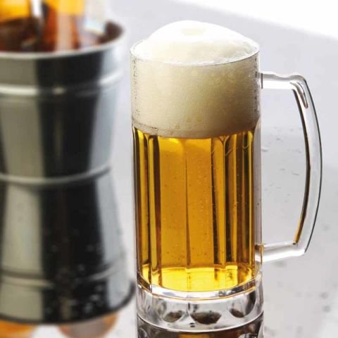 Rubikap Polikarbon Kulplu Bira Bardağı, 340 ml Şeffaf