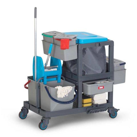 Fantom Procart 391 Press Bucket Cleaning Trolley with Garbage Compartment