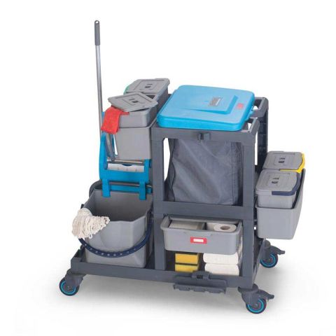 Fantom Procart 391 Press Bucket Cleaning Trolley with Garbage Compartment