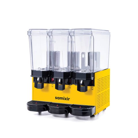 Samixir 60.SS Triple Klasik Fıskiyeli ve Fıskiyeli Karıştırıcılı Soğuk İçecek Dispenseri, 20+20+20 L, Sarı