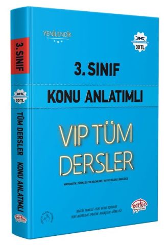 Editör Yayınları 3. Sınıf VIP Tüm Dersler Konu Anlatımlı Mavi Kitap