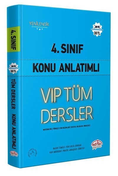 Editör Yayınları 4. Sınıf VIP Tüm Dersler Konu Anlatımlı Mavi Kitap