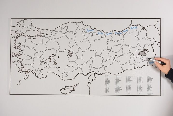 Panda Türkiye Haritası Kağıt Tahta 110x56cm Pan773