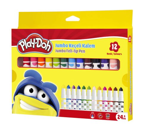 Play-Doh 12 Renk Jumbo Keçeli Kalem KE020