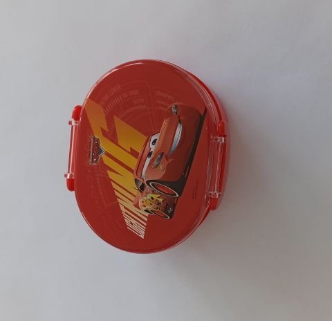 Timon Cars Lisanslı Beslenme Saklama Kabı İki Katlı Oval Kırmızı