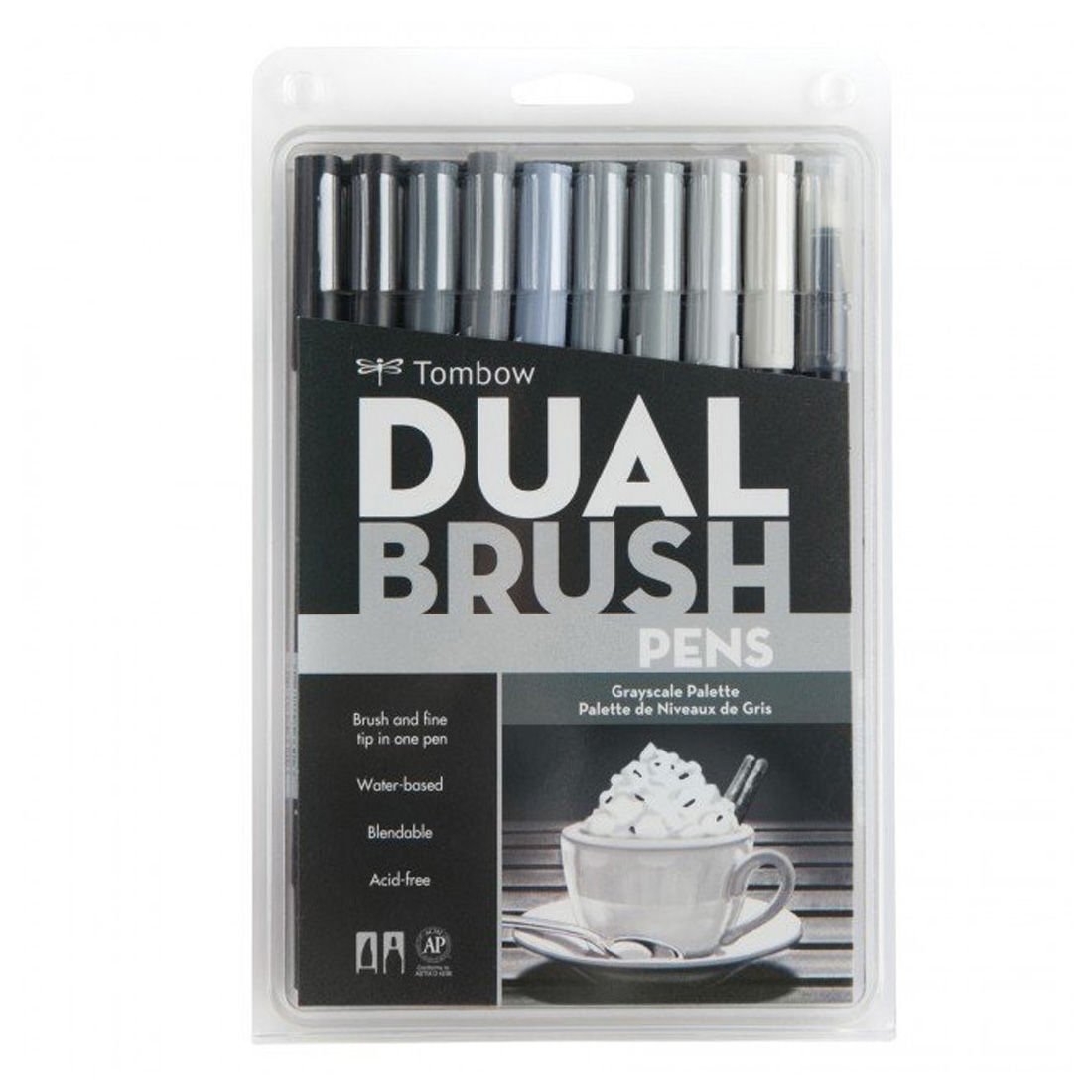 Tombow Dual Brush Pen Set Grayscale