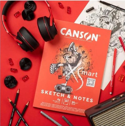 Canson XSMART SKETCH & NOTES A4 90G 50 Sayfa Çizim Defteri