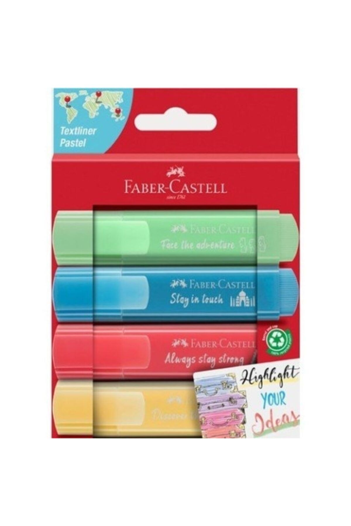 Faber Castell Fosforlu Kalem 46 Pastel Renkler 4lü 5030254625