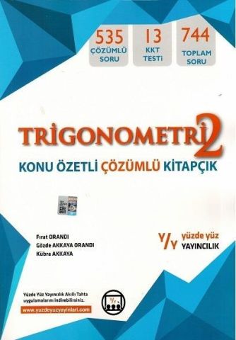 Yüzde Yüz Yayınları Trigonometri 2 Konu Özetli Çözümlü Kitapçık