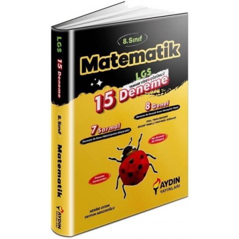 Aydın Yayınları 8. Sınıf LGS Matematik 15 Deneme Video Çözümlü