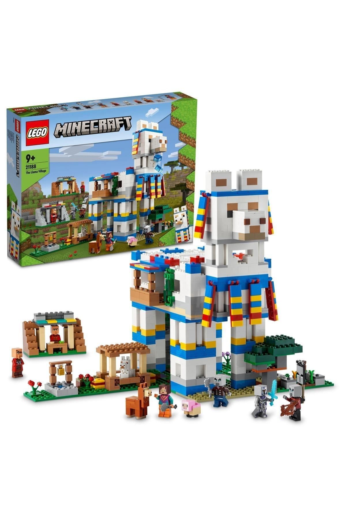 ® Minecraft® Lama Köyü 21188 - 9 Yaş ve Üzeri Çocuklar için Oyuncak Yapım Seti (1252 Parça)