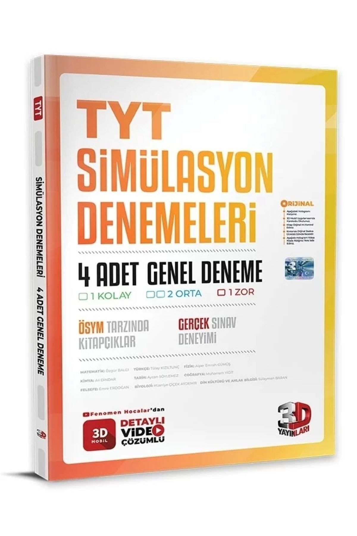 3d Tyt 4 Lü Simülasyon Genel Deneme