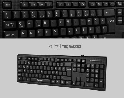 Everest KB-871U Siyah USB Q Standart Klavye