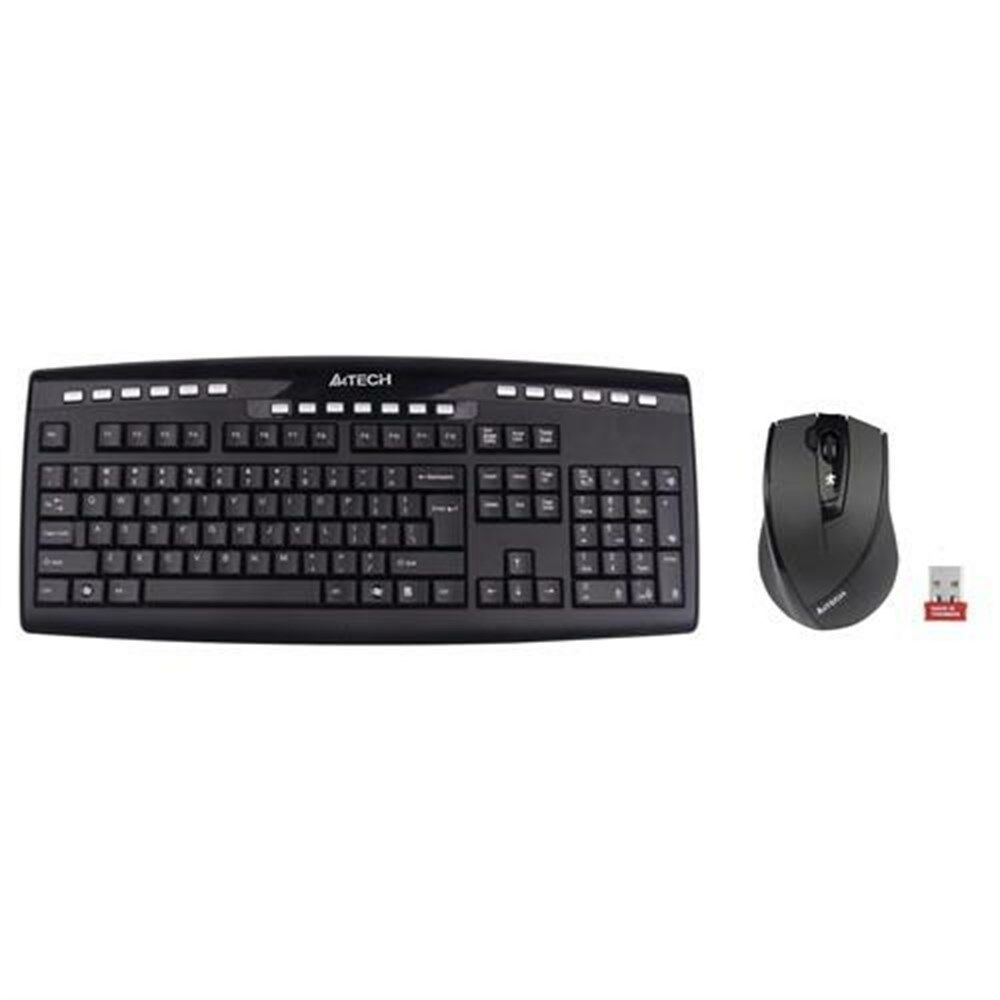 A4-Tech 9200F Q TR 2.4Ghz Kablosuz Set (Klavye + V-Track Mouse) (9200F Q BLACK)