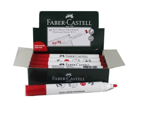 Faber-Castell Beyaz Tahta Kalemi Kırmızı 10'lu W153