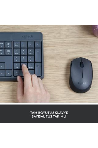 Mk235 Usb Kablosuz Türkçe Klavye Mouse Seti - Siyah